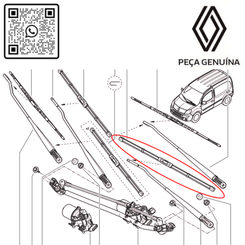 RN 068753 PALHETA ESQUERDO DO LIMPADOR DIANTEIRO 2022 EM DIANTE KANGOO ELETRICA 7701068753 -4-